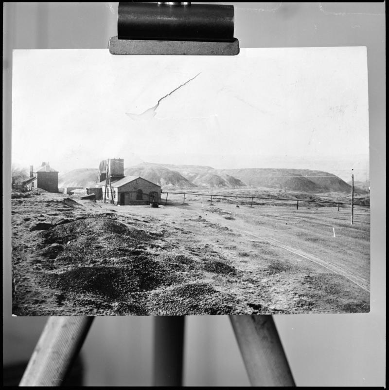 Black and white film negative of a photograph showing Coity Site, Blaenavon in 1936.  &#039;Coity Site in 1936&#039; is transcribed from original negative bag.