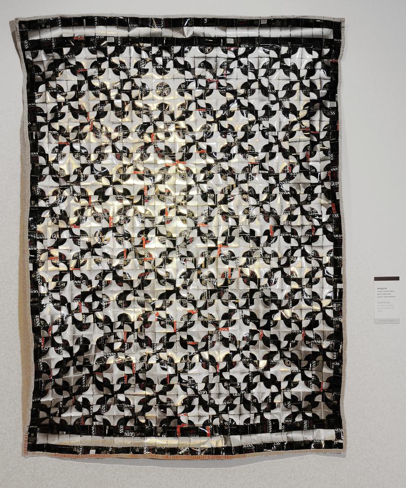 &#039;Good for You&#039; patchwork art quilt made from Guinness cans, 2006