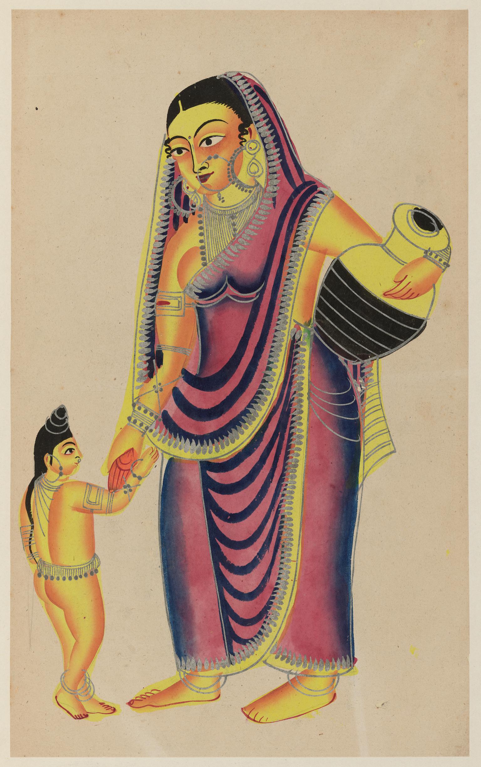 Jasoda with an infant (probably Balaram)