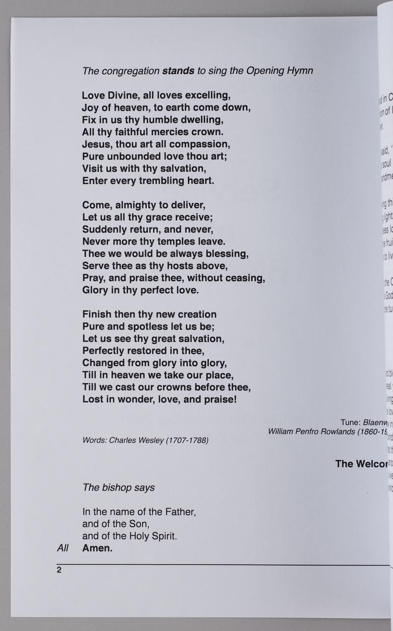 Order of service