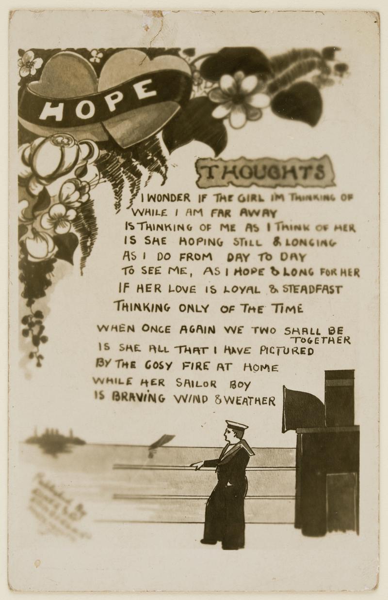 An illustrated postcard with verse