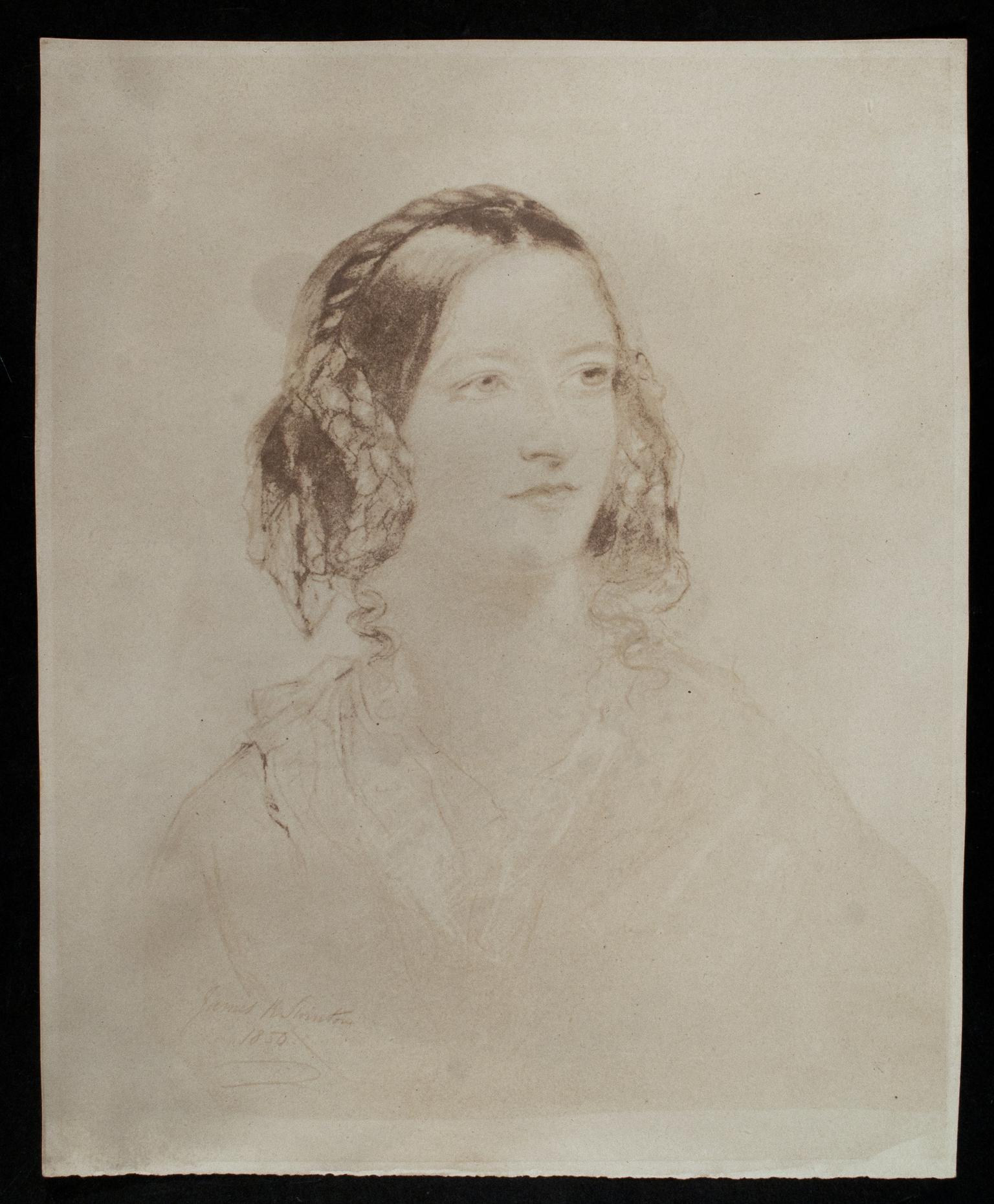 Drawing of a lady, photograph