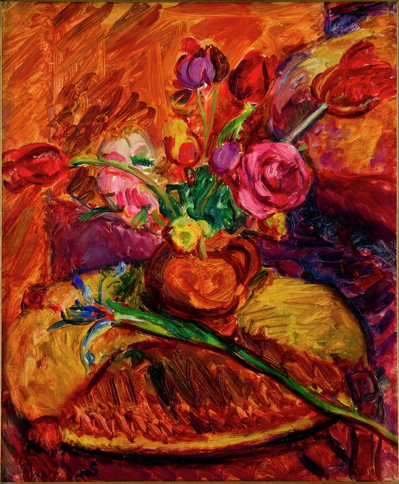 Flower Piece, Iris and Roses -  close up (no Frame)