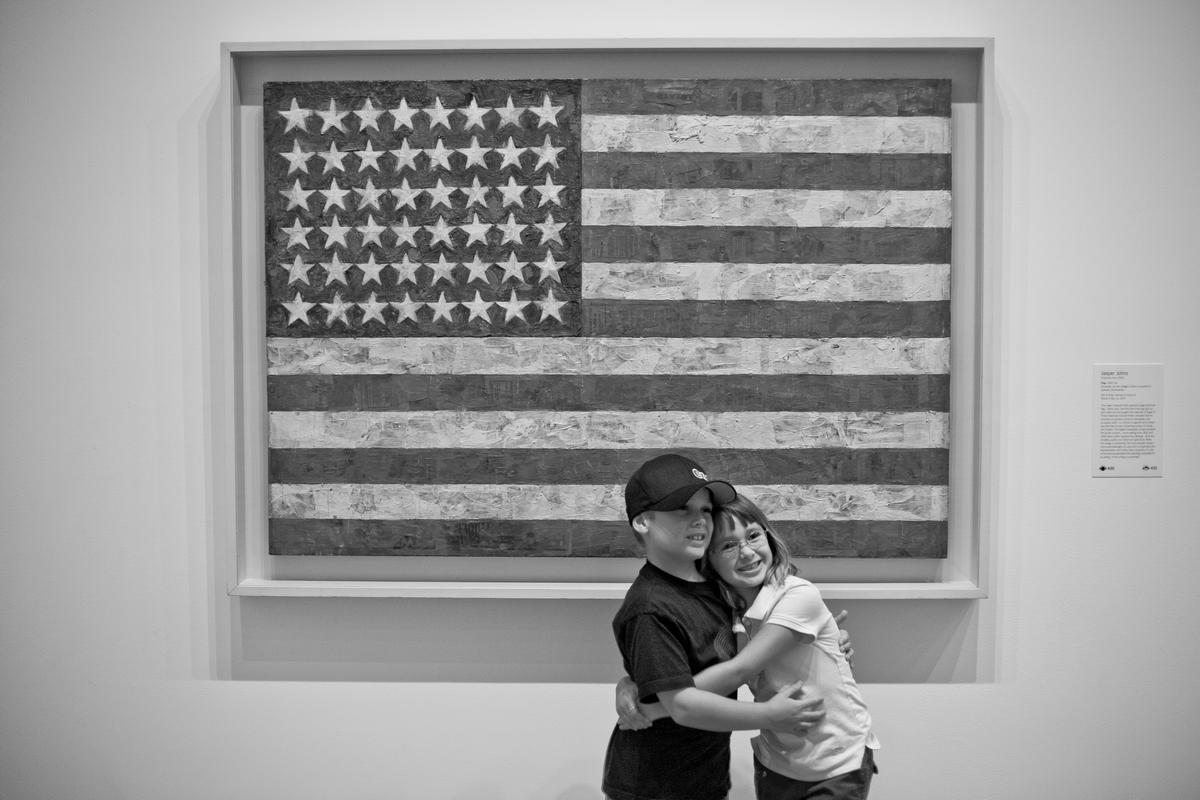 USA. NEW YORK. Artist Jasper Johns American Flag. MOMA. 2007