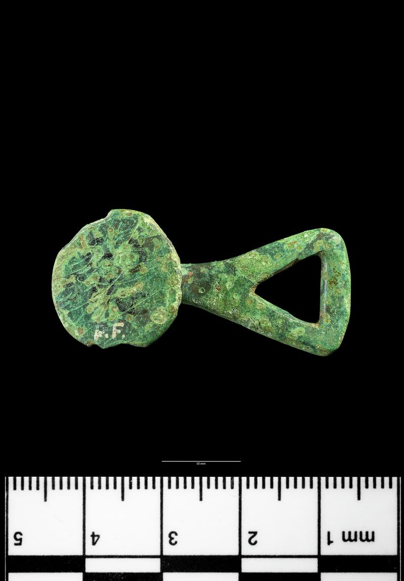 Roman copper alloy button and loop fastener