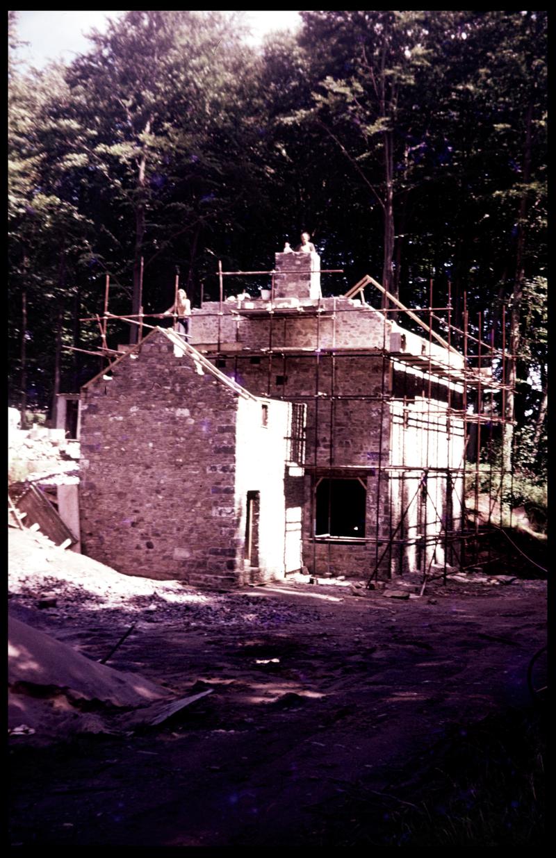 Rebuilding Melin Bompren corn mill, 1973