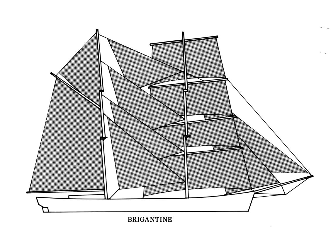 Rig pattern of sailing vessel, diagram