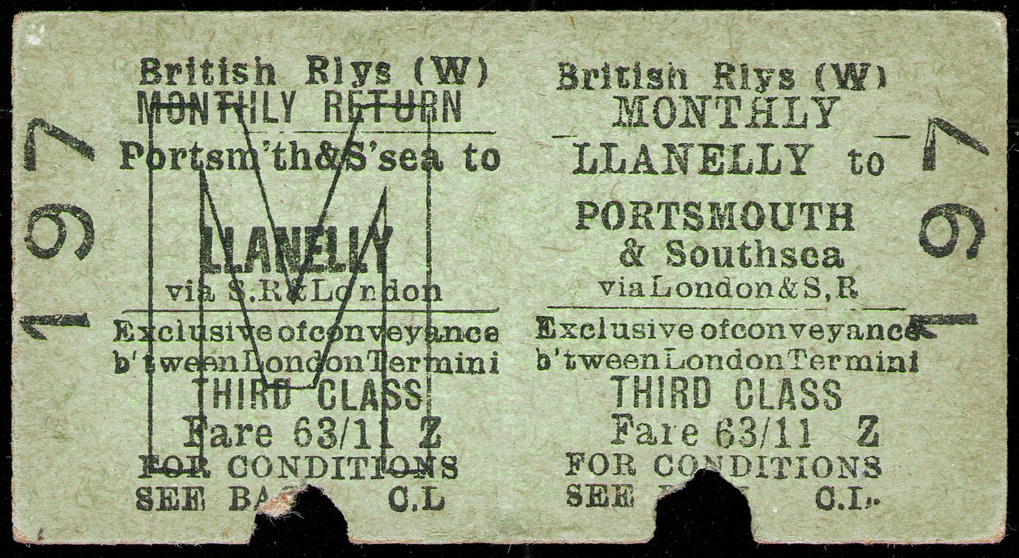 British Railways Ticket (front)