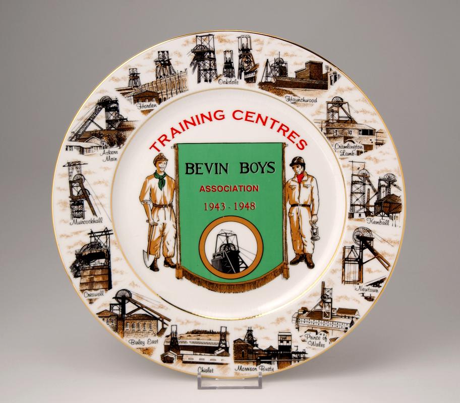 Commemorative plate : &quot; Bevin Boys Training Centres&quot;
