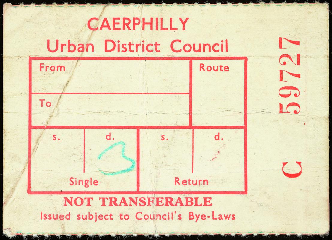 Caerphilly U.D.C. bus ticket