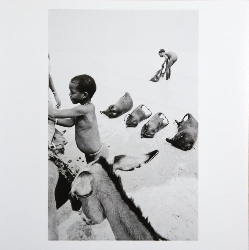 Filling guerbas with water at a pond. Tin Akoff, Burkina Faso