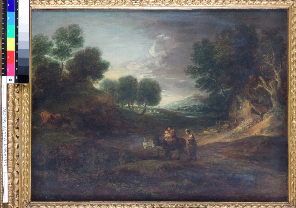Landscape with peasants and donkeys