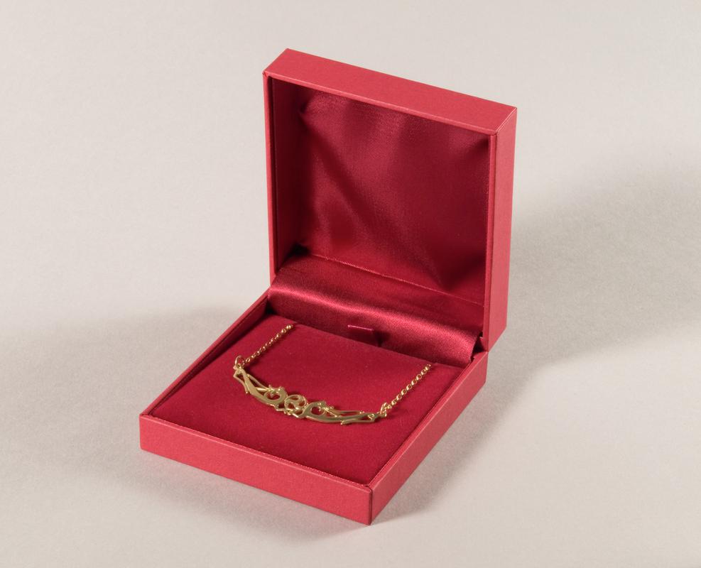 Gold necklace &amp; box