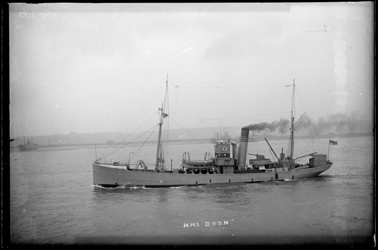 Port broadside view of H.M.S. DOON, c.1936.