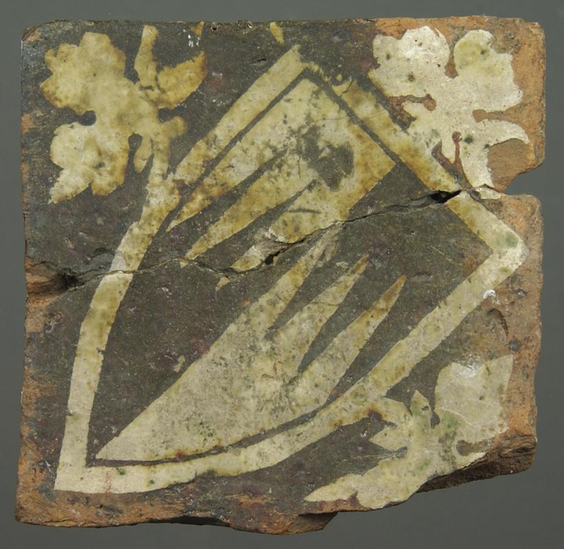 Medieval ceramic heraldic floor tile