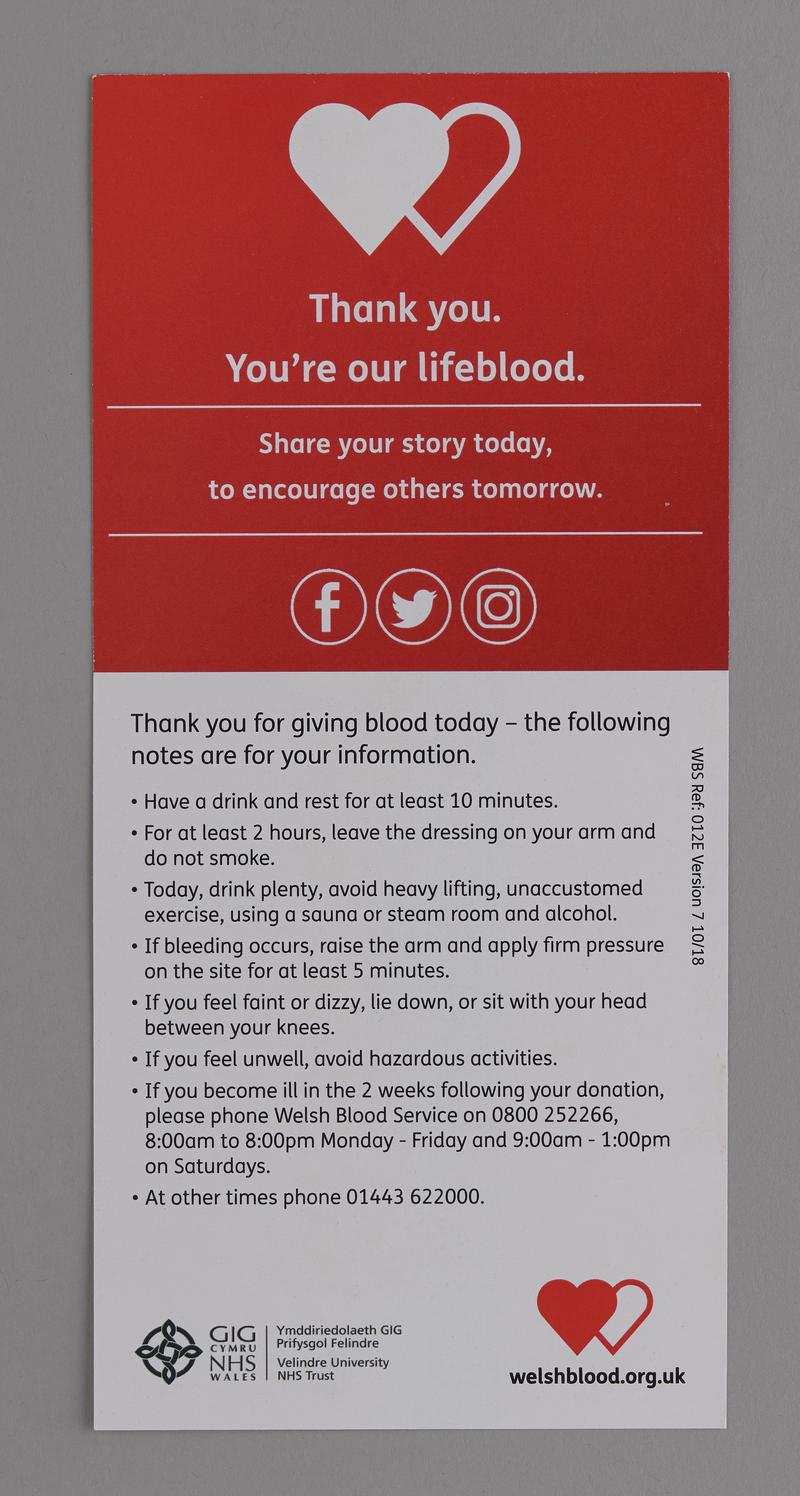 Welsh Blood Service document