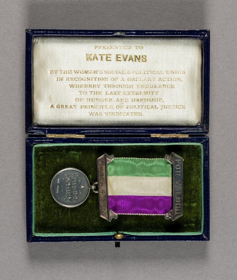 Hunger Strike medal awarded to Kate Williams Evans by Women&#039;s Social and Political Union, March 1912