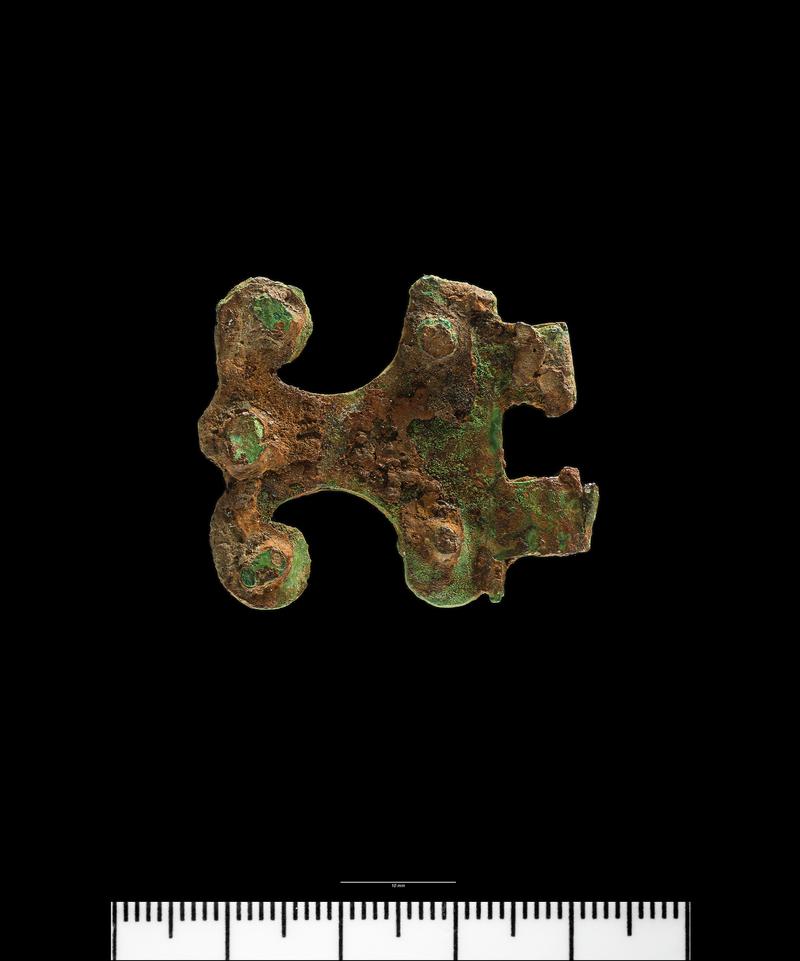 Roman copper alloy lorica segmentata lobate hinge