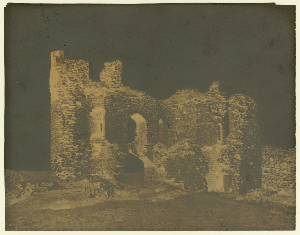 Wax paper calotype negative. Pennard Castle - from interior of court (1855-1860)