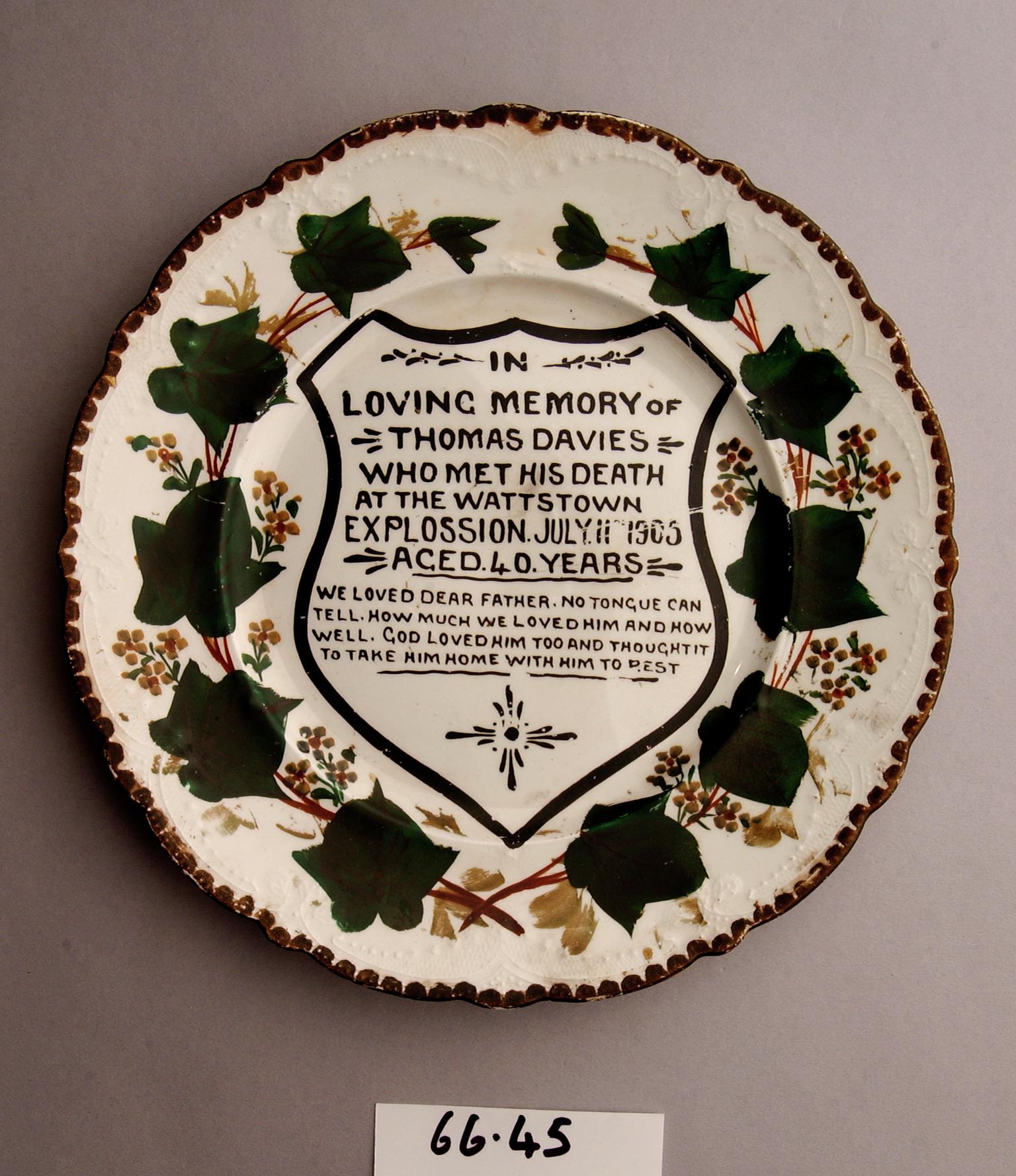 Plate, commemorative