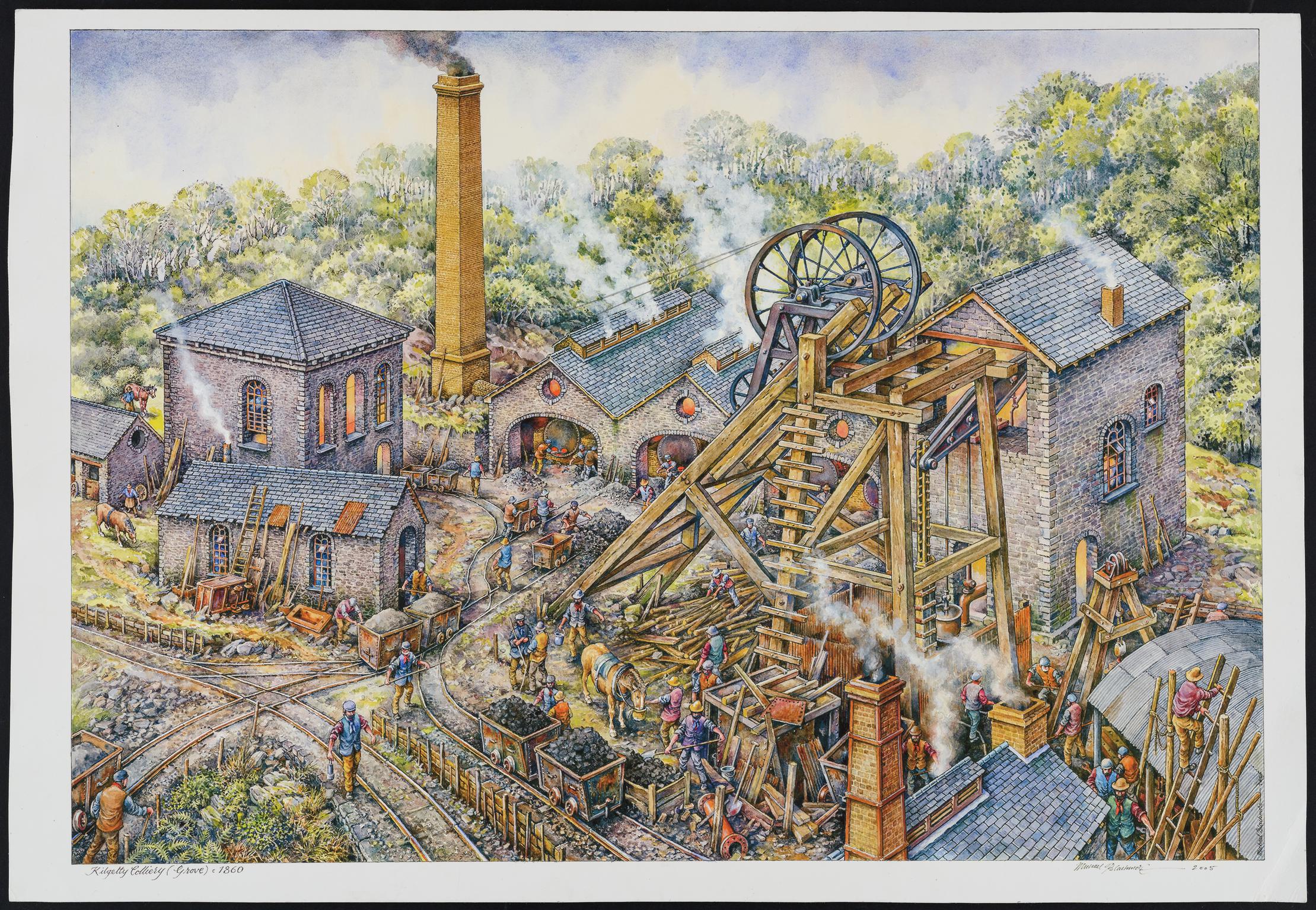 Kilgetty Colliery (Grove) c1860 (print)