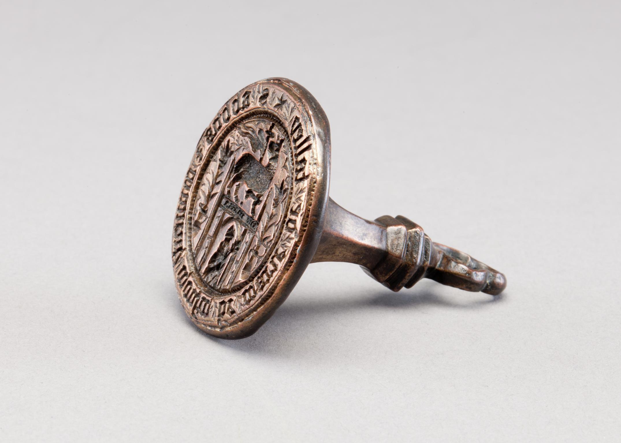 Medieval brass seal matrix: Premonstratensian Abbey, Talley