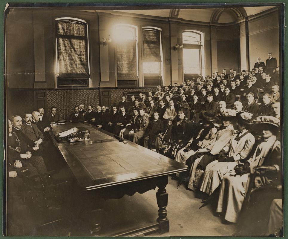 Lecture theatre at Mining School, University College, Cardiff.