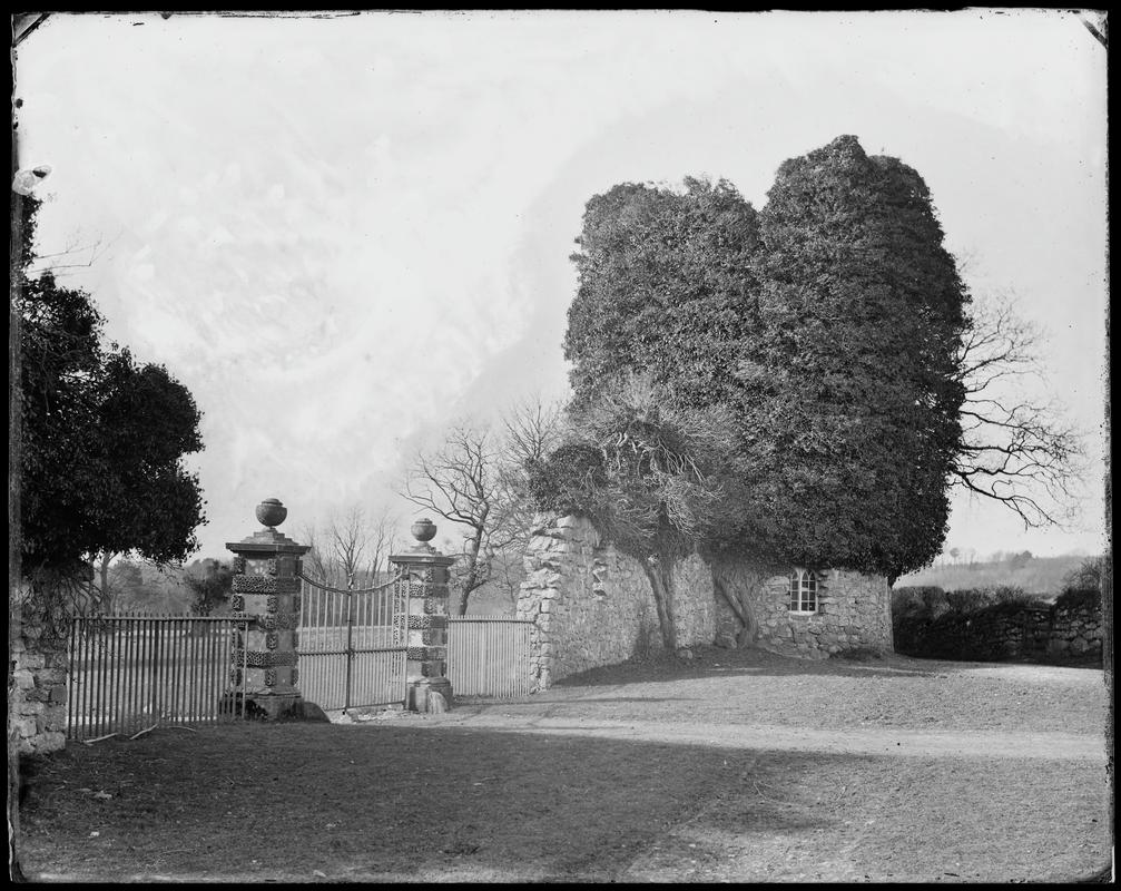 The Tower Gates, Penrice Castle, glass negative
