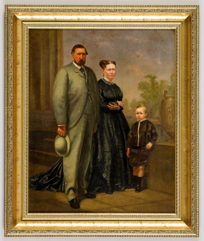 Portrait of Thomas Powell Junior (son of Thomas Powell, founder of Powell Duffryn Coal Company) and his family. They were all killed in Abyssinia in 1869 whilst elephant hunting.
