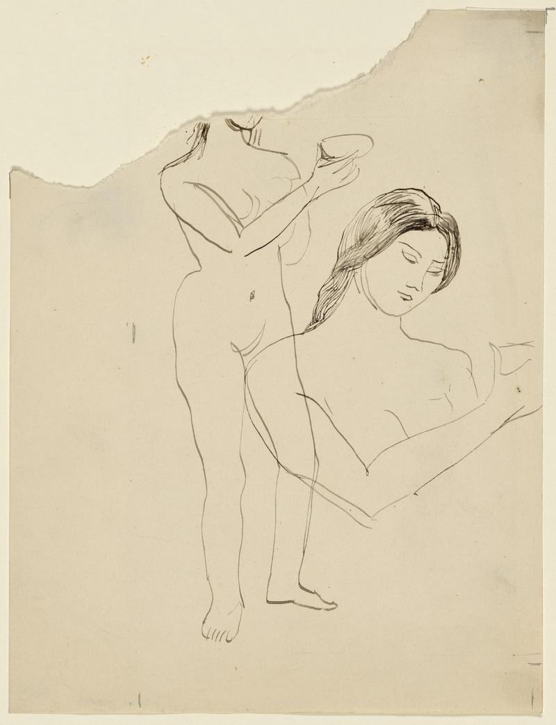 Standing Woman and Study of a Head and Shoulder