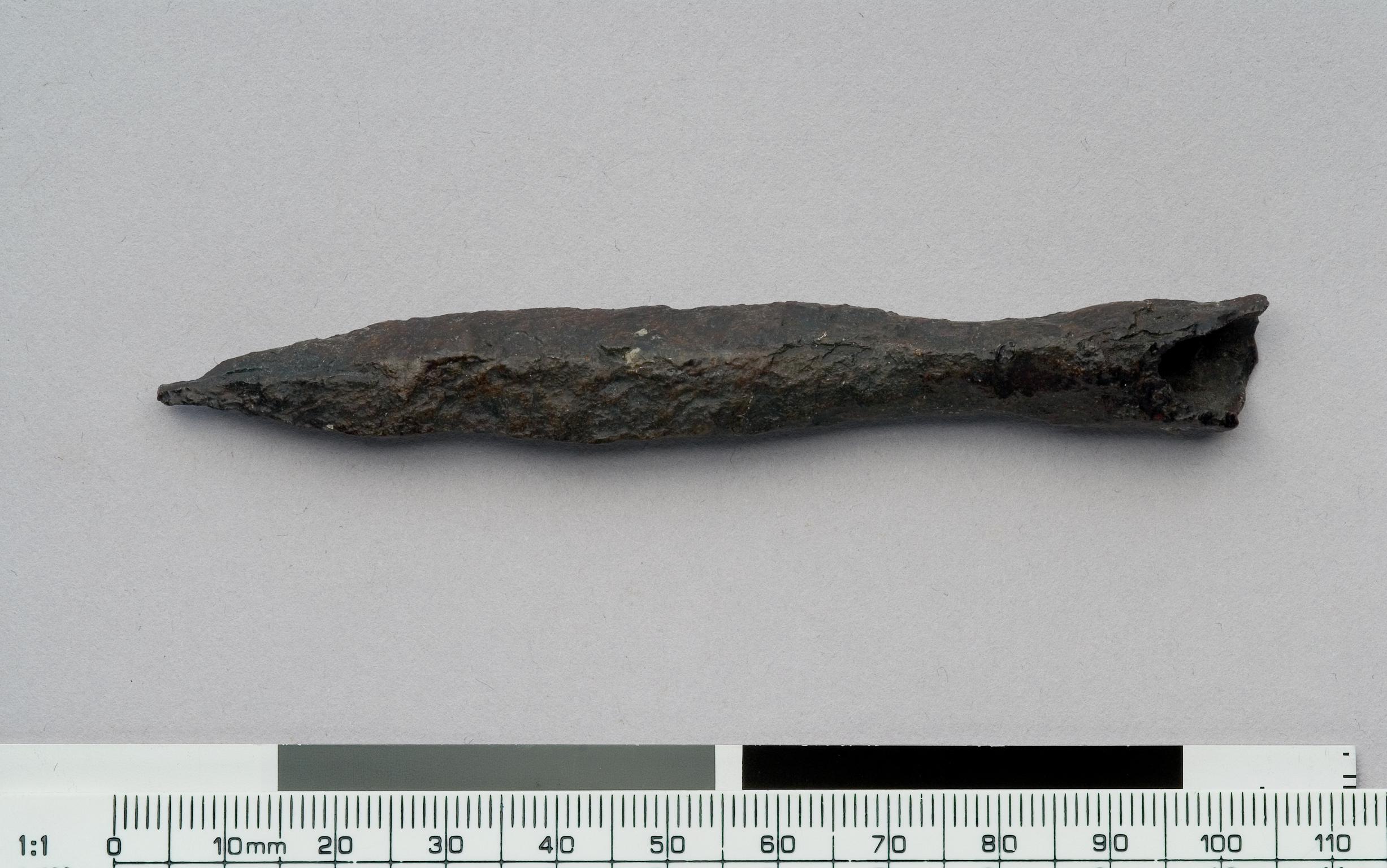 Medieval iron arrowhead