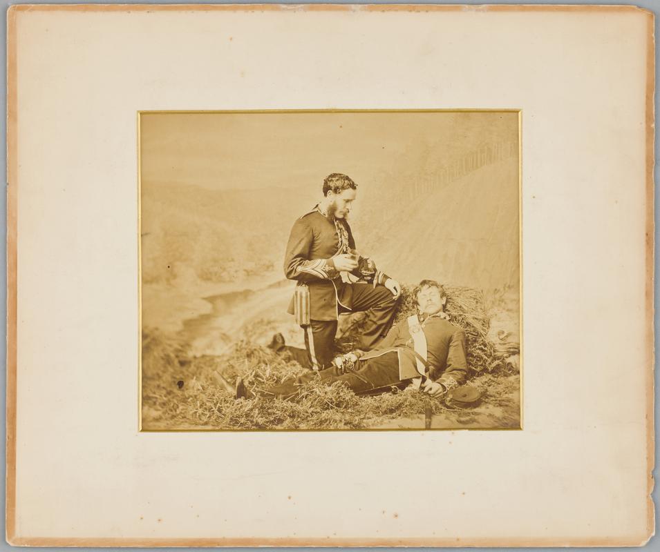 Portrait of two men in military uniform, 1870s