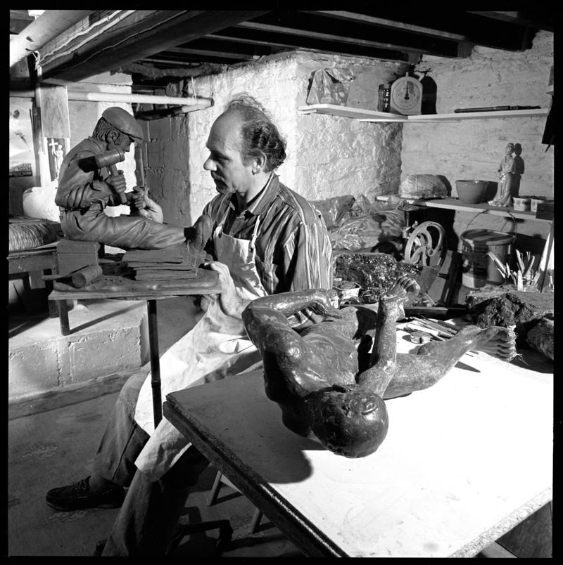 Adriano Candelori in his studio at Felinfoel
