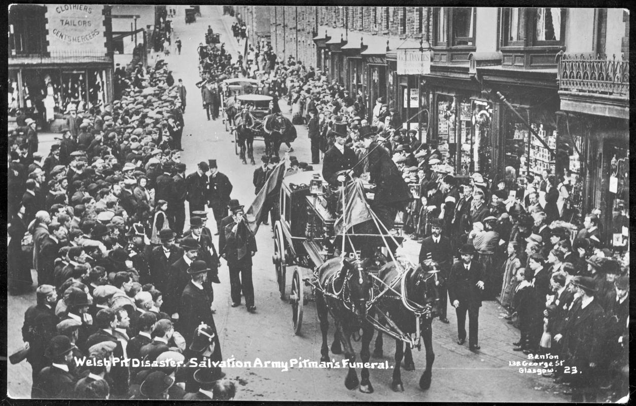 Universal Colliery, Senghenydd. Welsh Pit Disaster. Salvation Army Pitman&#039;s Funeral.
