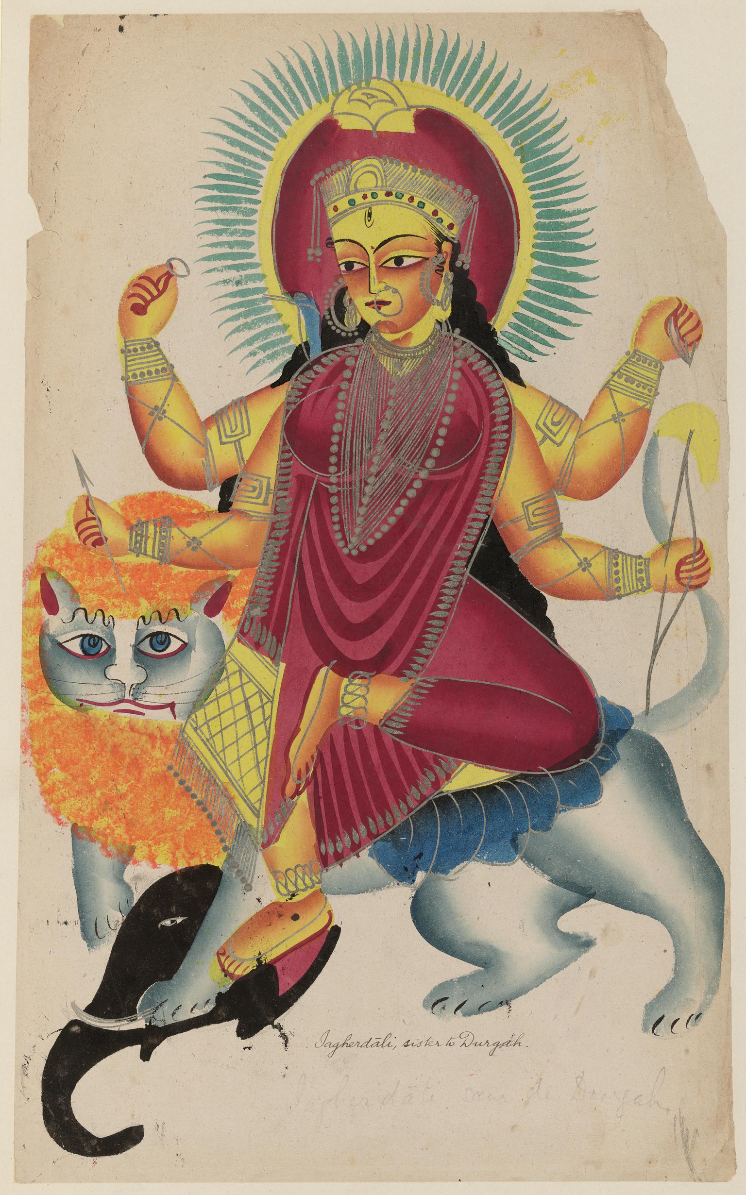 Durga riding her lion