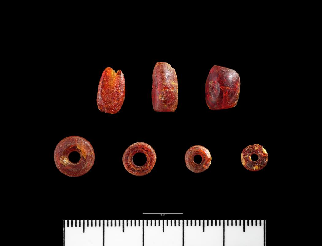 Roman amber beads x 7 - group shot