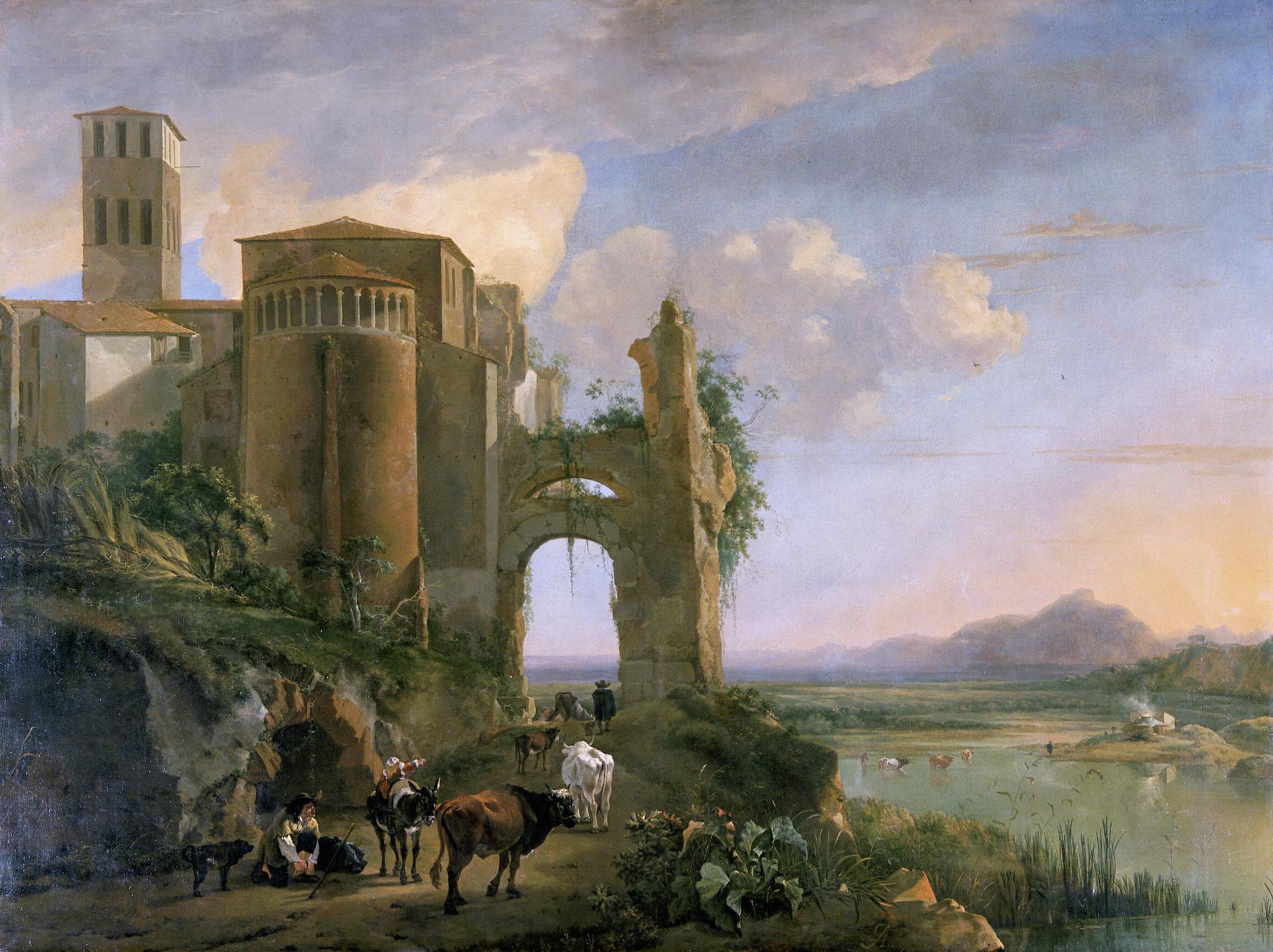 River Landscape with the Church of SS Giovanni e Paolo, Rome