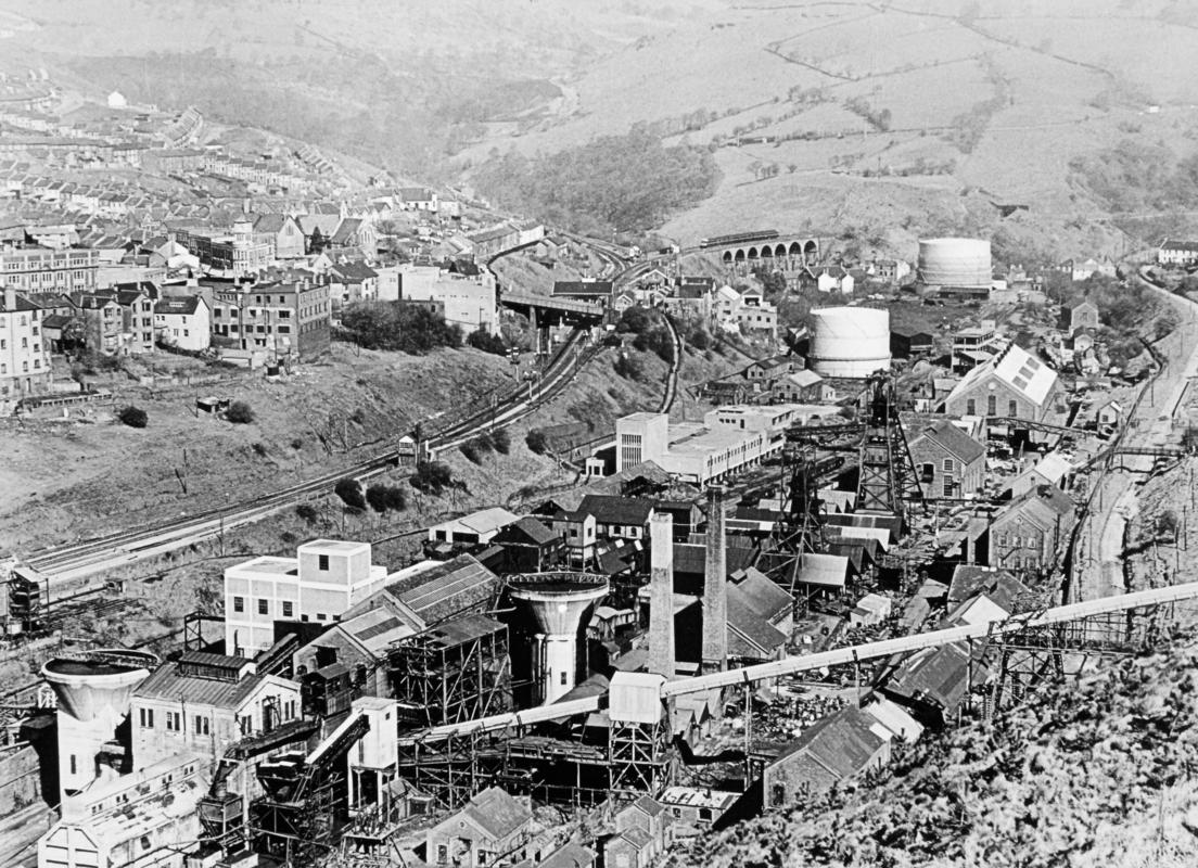 Aerial view of Bargoed Colliery