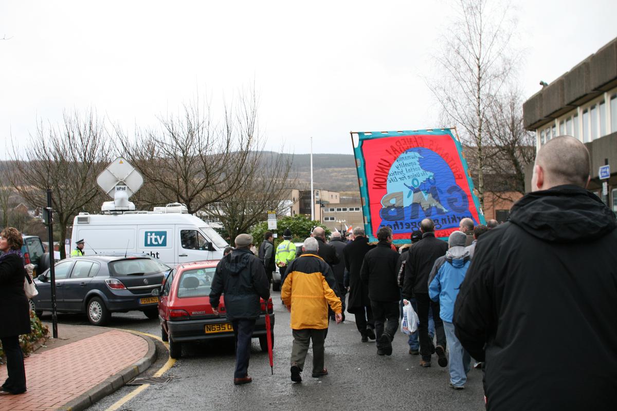 Hoover factory march, Merthyr Tydfil, photograph