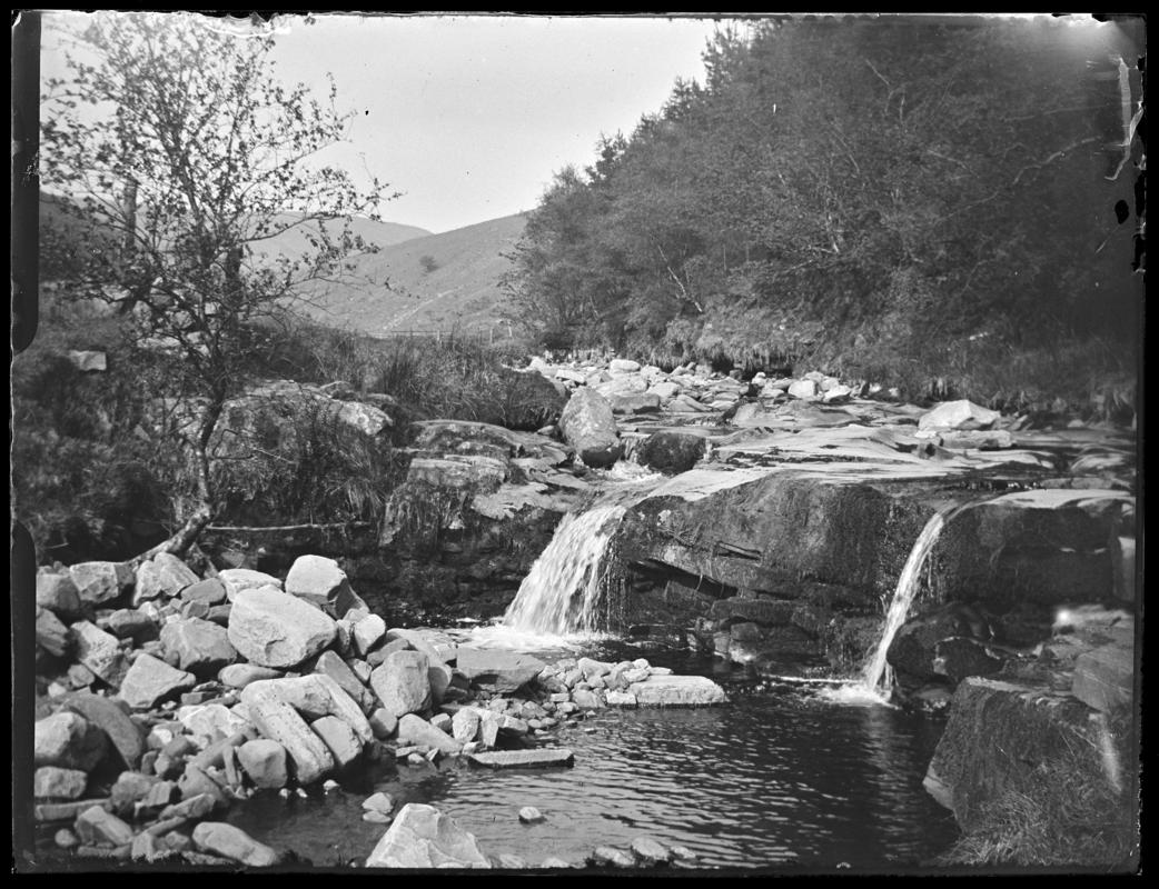 Nant Ddu brook, glass negative