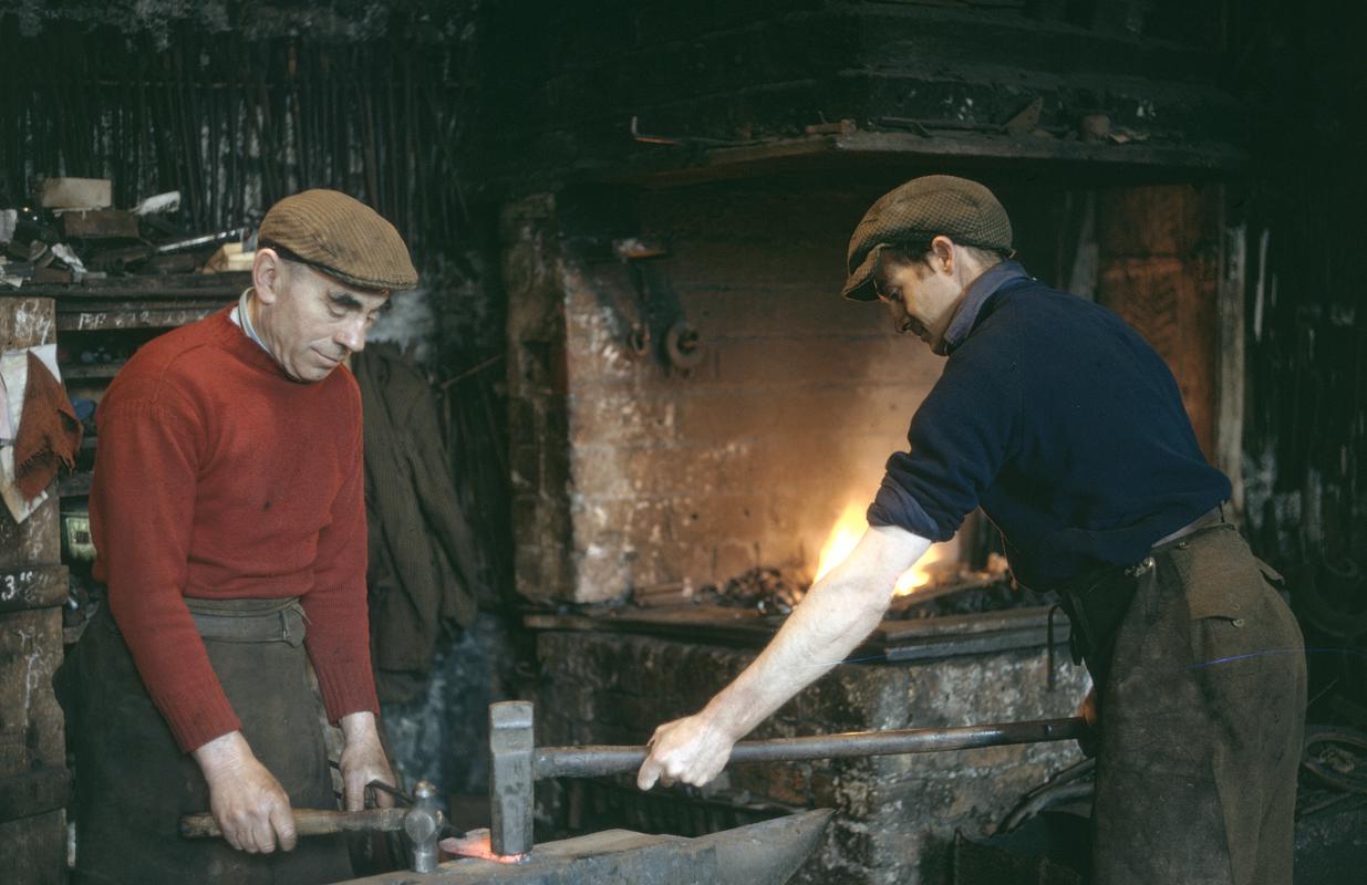 Two blacksmiths working at Big Pit