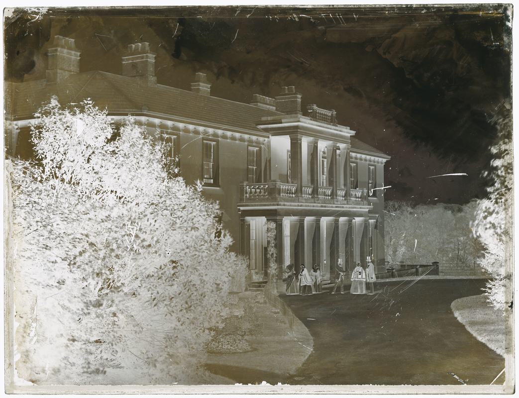 Penllergare House, glass negative