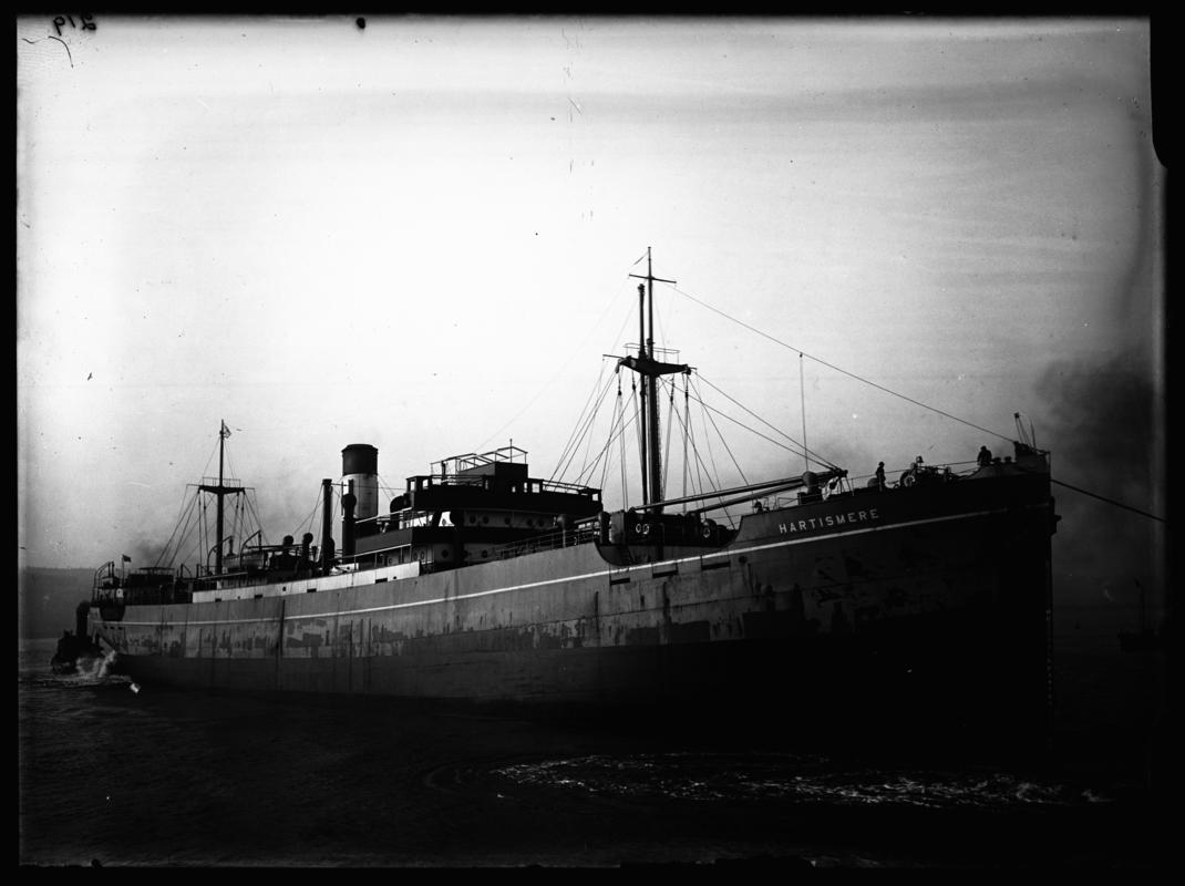 S.S. HARTISMERE, glass negative