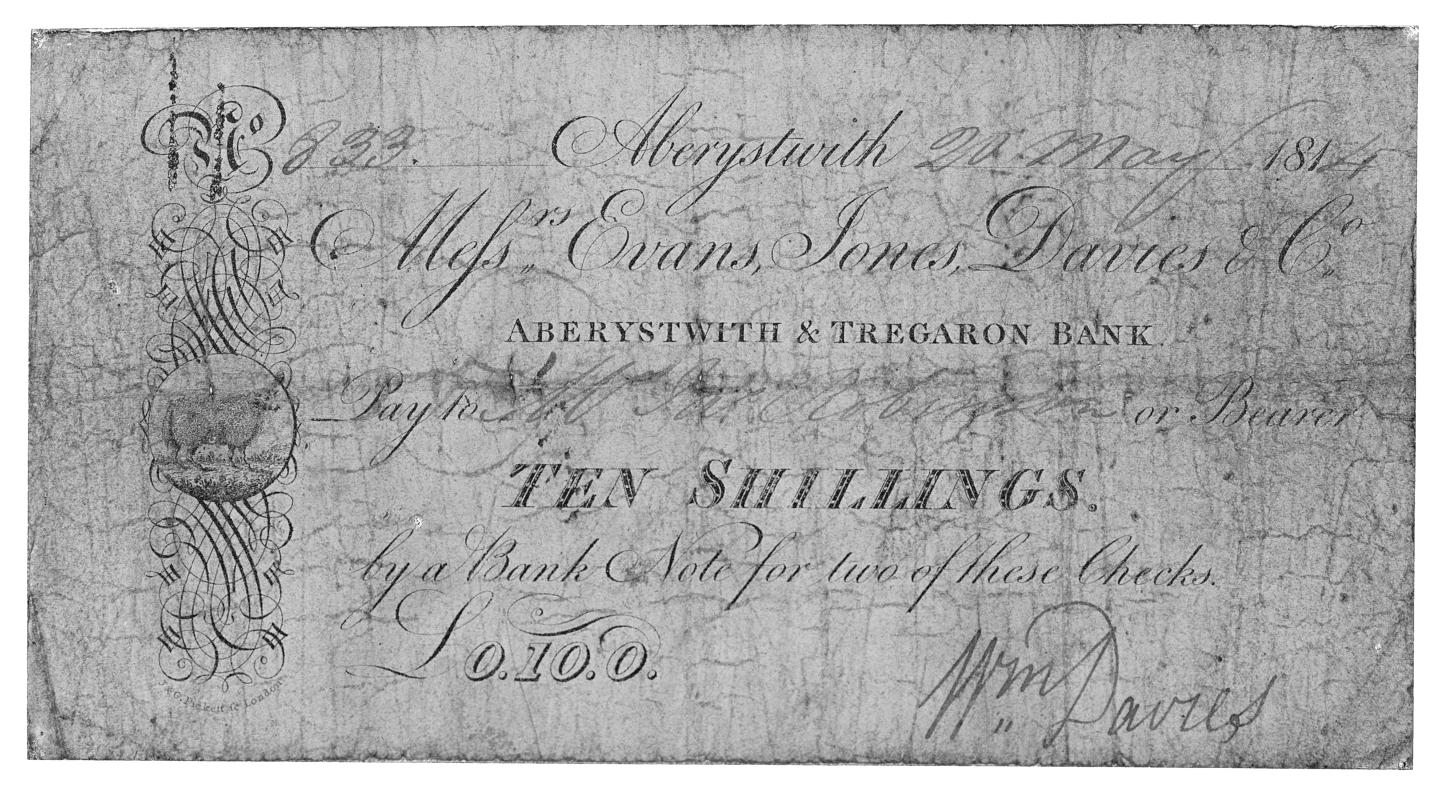 Aberystwith & Tregaron Bank, bank note