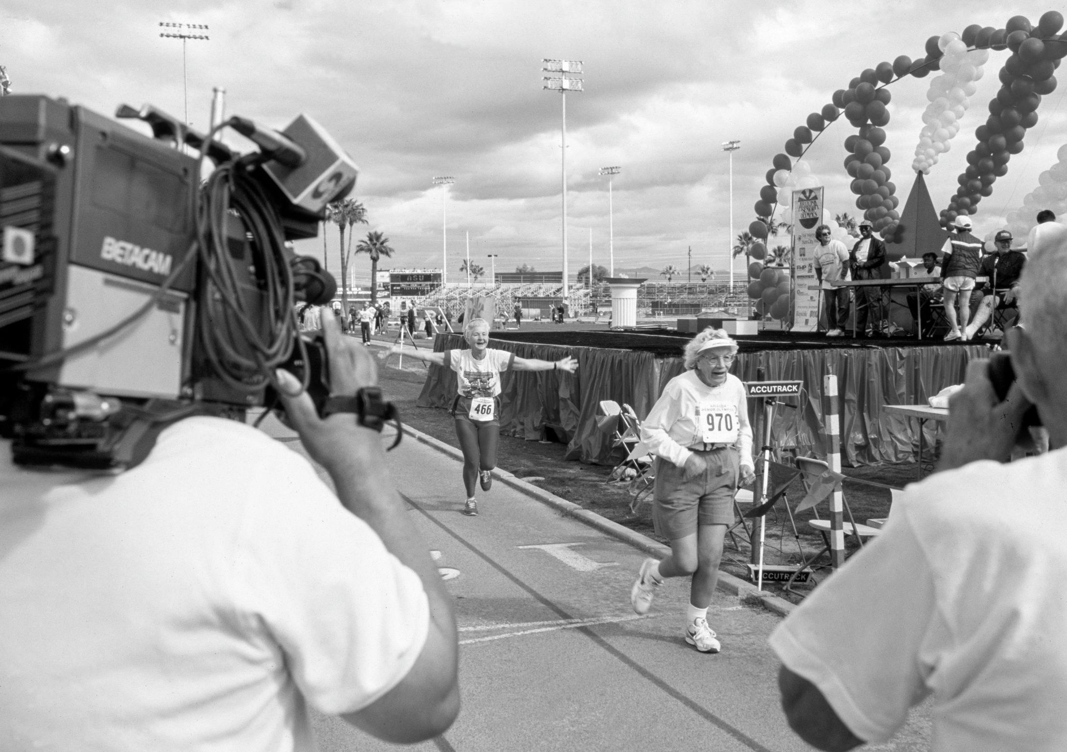 Senior Olympics. Winner of one of the women’s races during the track day. Phoenix, Arizona USA