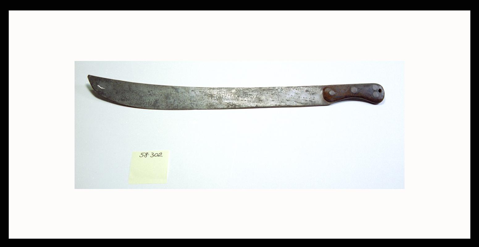 Opener&#039;s knife (&#039;hangar&#039;) as used at Old Castle Tinplate Works, Llanelly, c.1950.