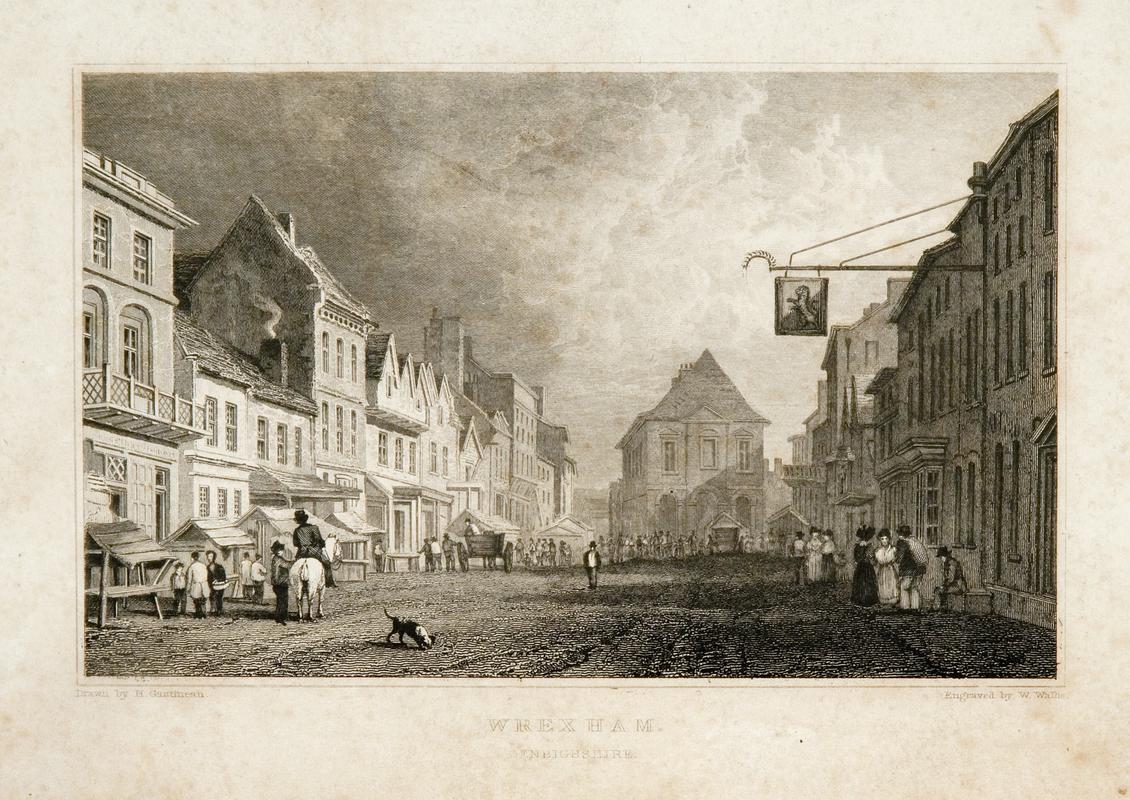 Engraving : Main street at Wrexham