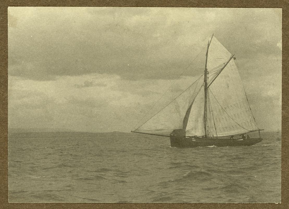 Cardiff pilot cutter at sea, Sept. 1887.