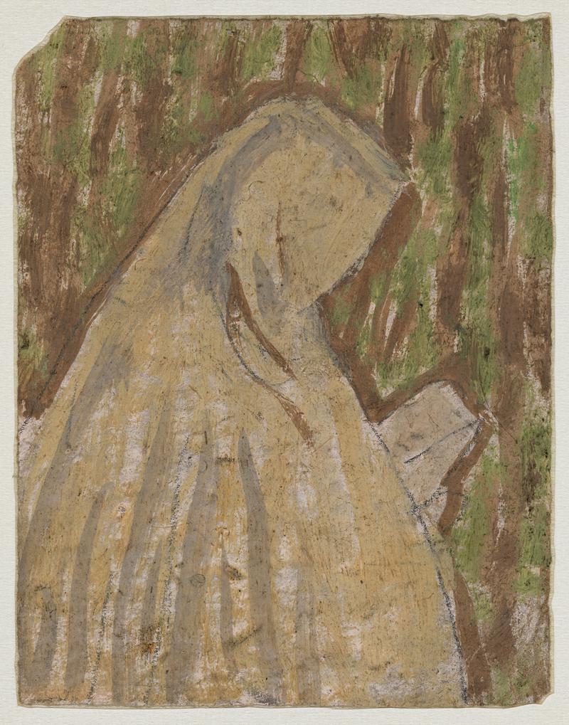 Nun holding a book, seen from behind