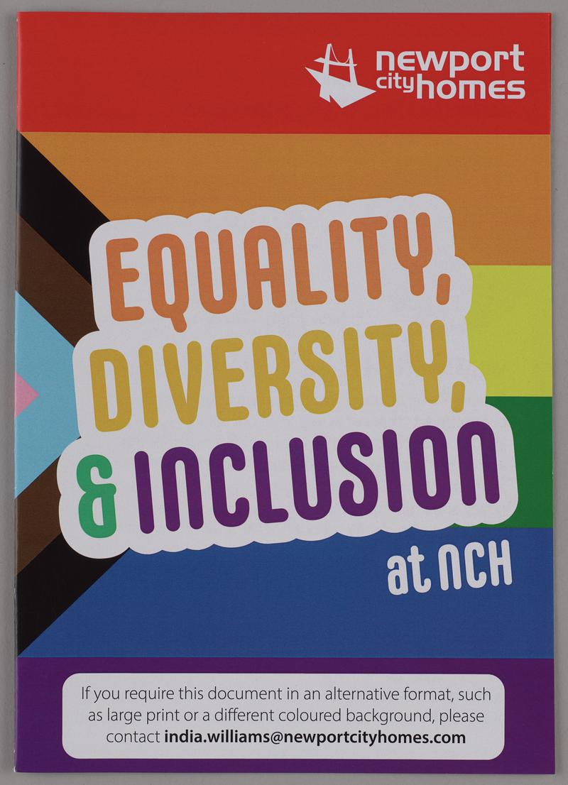 Newport City Homes leaflet &#039;Equality, Diversity, &amp; Inclusion at NCH&#039;.